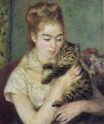 Woman with a Cat Pierre Renoir
